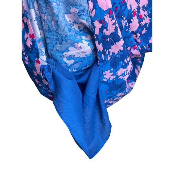 Armani Exchange Multicolor Art Sleeveless V-Neck Lined Stretch MIDI Dress Sz 14 - Picture 8 of 10